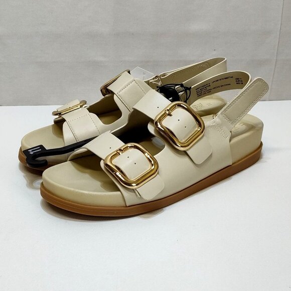 Time And Tru Dad Buckle Slingback Sandal Size 11 Bone Color Adjustable Strap NWT - Picture 1 of 8